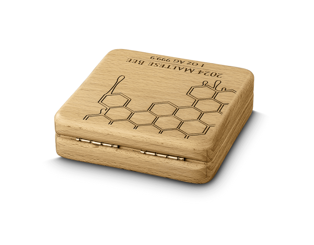 2024 Malta Maltese Bee 1 oz Silver Gilded Ruthenium Plated Coin