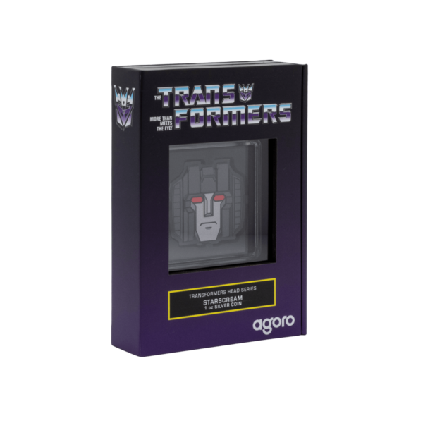 2025 Niue Hasbro Transformers Heads Starscream 1 oz Silver Colorized Proof Coin - Image 9