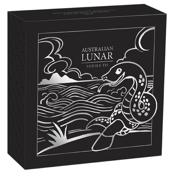 2025 Australia Lunar Series III Year of the Snake 2 oz Silver Antiqued Coin - Image 5