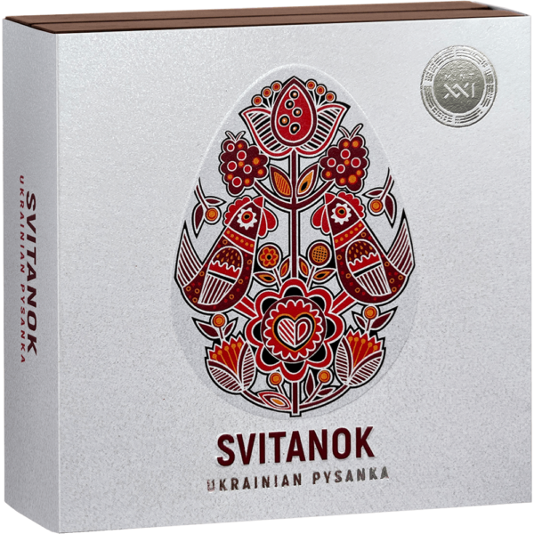 2024 Ghana Ukrainian Pysanka Svitanok 1 oz Silver Digitally Printed Shaped Coin - Image 6