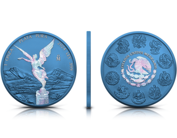 2024 Mexico Libertad Space Blue 1 oz Silver Colorized Hologram Coin - Image 6