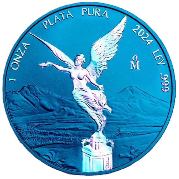 2024 Mexico Libertad Space Blue 1 oz Silver Colorized Hologram Coin