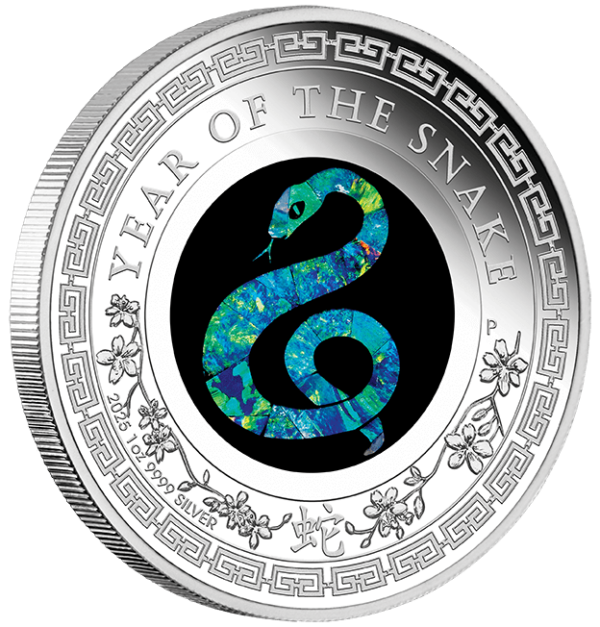 2025 Australia Lunar Opal Year of the Snake 1 oz Silver Proof Coin - Image 3