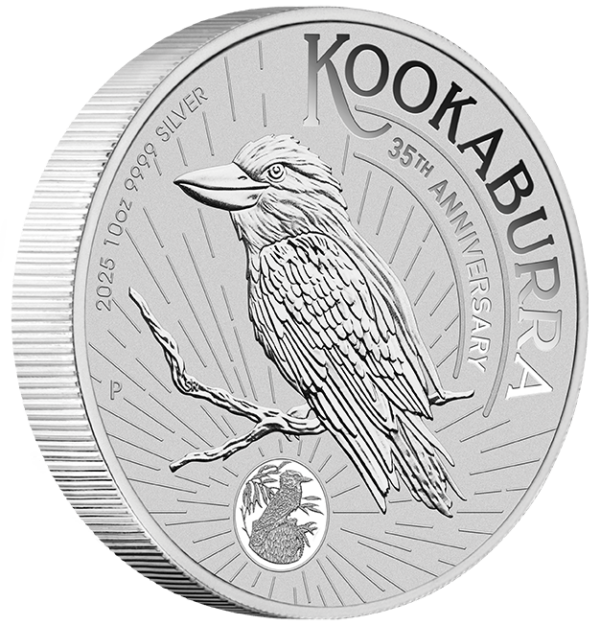 2025 Australia Perth Kookaburra 10 oz Silver .9999 BU Coin - Image 3