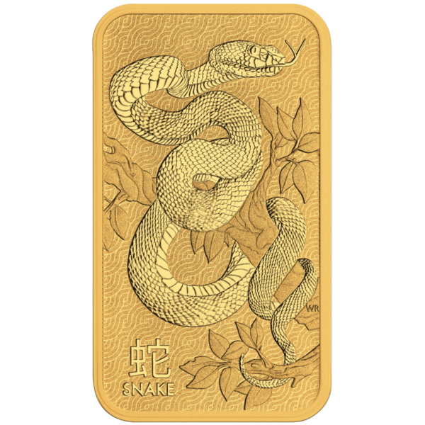 2025 Australia Perth Lunar Snake 1 oz Gold .9999 Bullion Minted Bar - Image 4