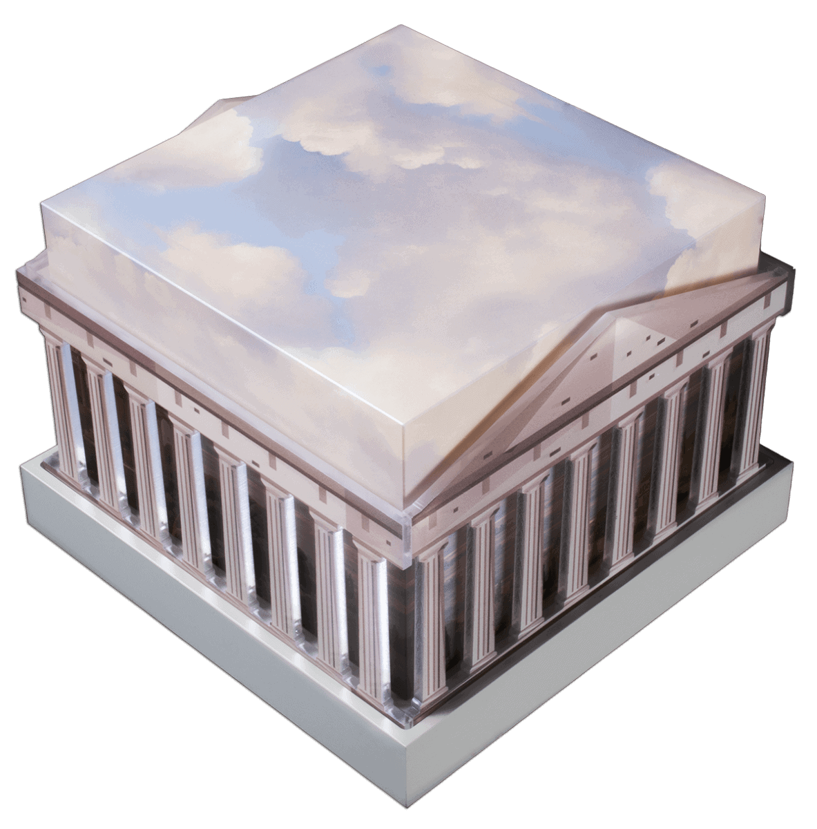 Golden Greece Greece 2020 1oz Silver Coin with Sky and Temple Design in Collector's Case.