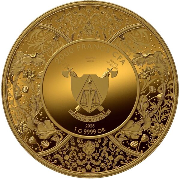 2025 Cameroon Durga 1 Gram Gold Proof Like Coin - Image 2