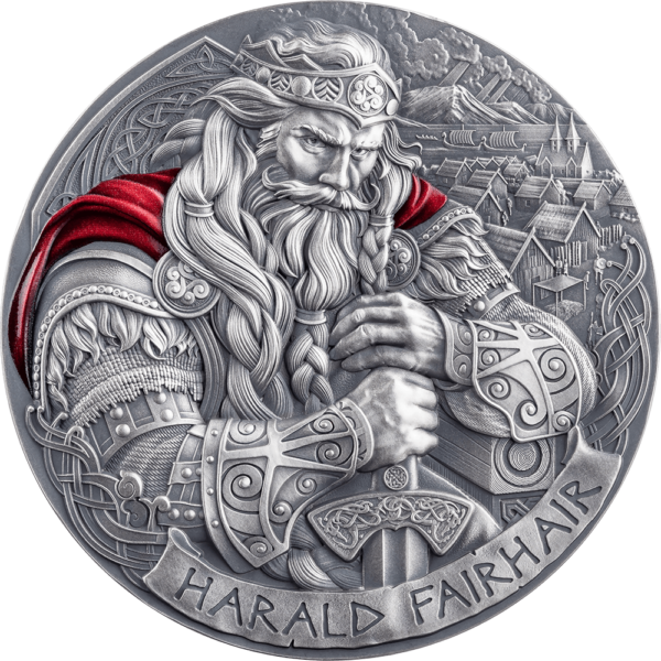 2025 Cameroon The Way to Valhalla Harald Fairhair 2 oz Silver Antiqued High Relief Coin