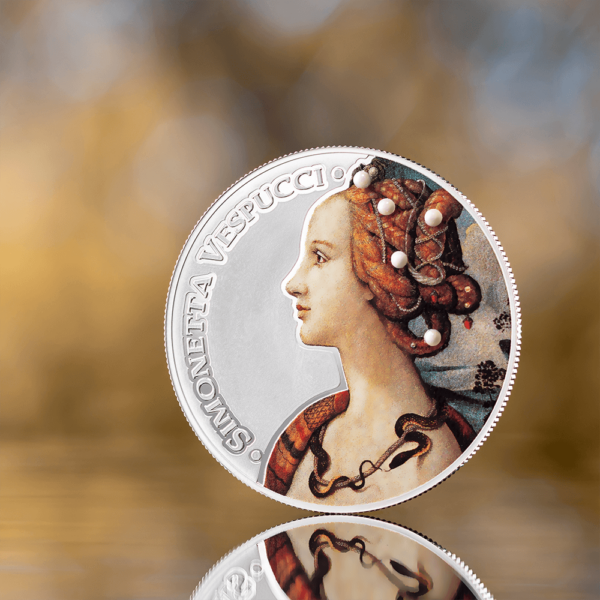 2025 Cameroon Timeless Beauty Simonetta Vespucci 1/2 oz Silver Digitally Printed Coin - Image 3