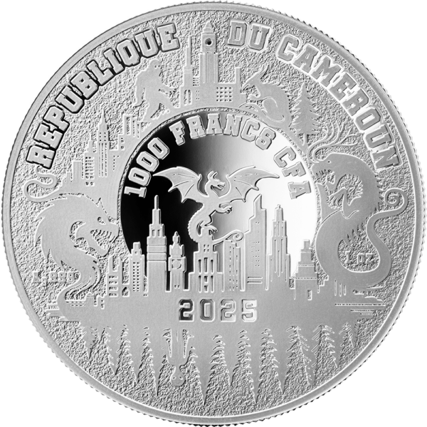 2025 Cameroon Urban Legends Evil Clown 1 oz Silver Digitally Printed Proof Coin - Image 2