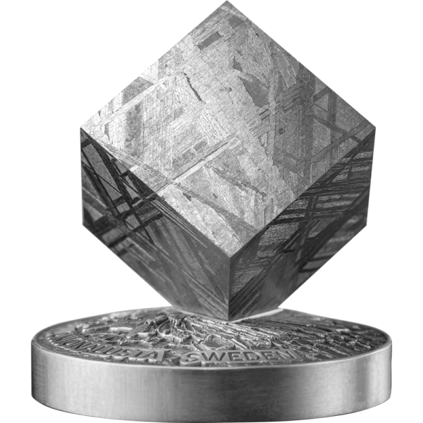 2025 Ghana Space Cube Muonionalusta 1 oz Silver Antiqued Meteorite Coin