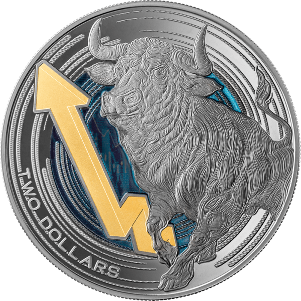 2025 Niue Bull and Bear Markets 1 oz Silver Digitally Printed Ruthenium Edition Coin