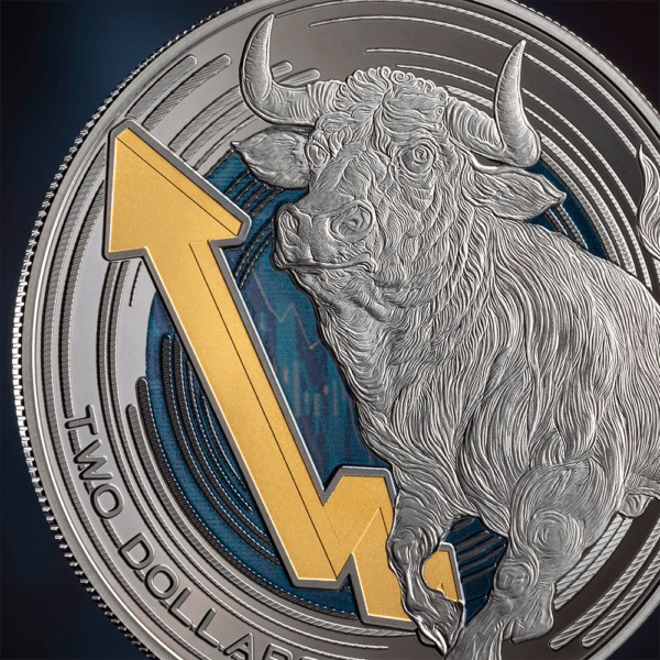 2025 Niue Bull and Bear Markets 1 oz Silver Digitally Printed Ruthenium Edition Coin - Image 5