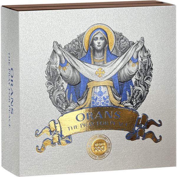 2025 Niue Ukraine-Devoted Projects Orans The Pray for Peace 5 oz Silver Antiqued Coin - Image 8