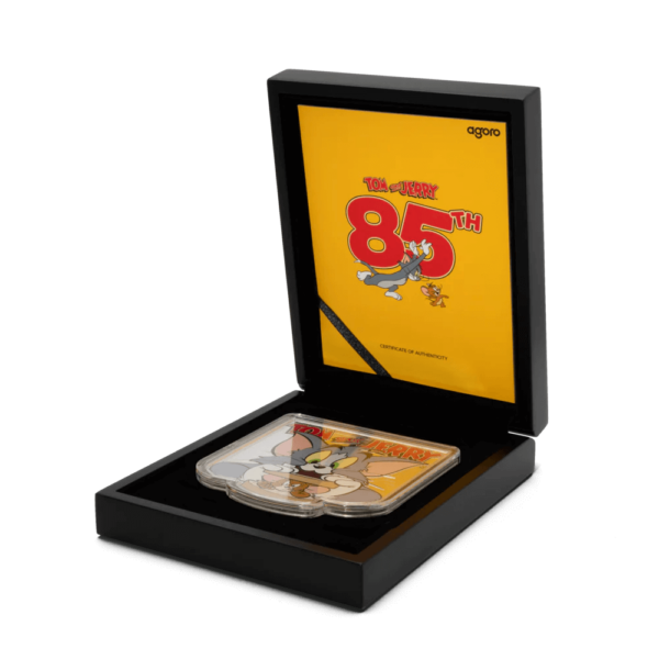 2025 Niue Warner Bros. Tom and Jerry 85th Ann. 5 oz Silver Colorized Proof Coin - Image 4