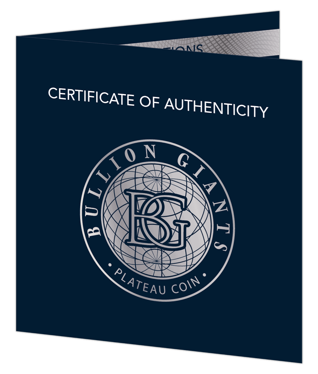 2021 Burundi Plateau Coin Certificate of Authenticity, premium collectible coin from Burundi, featuring intricate design and marked with year 2021. Perfect for collectors and investors.