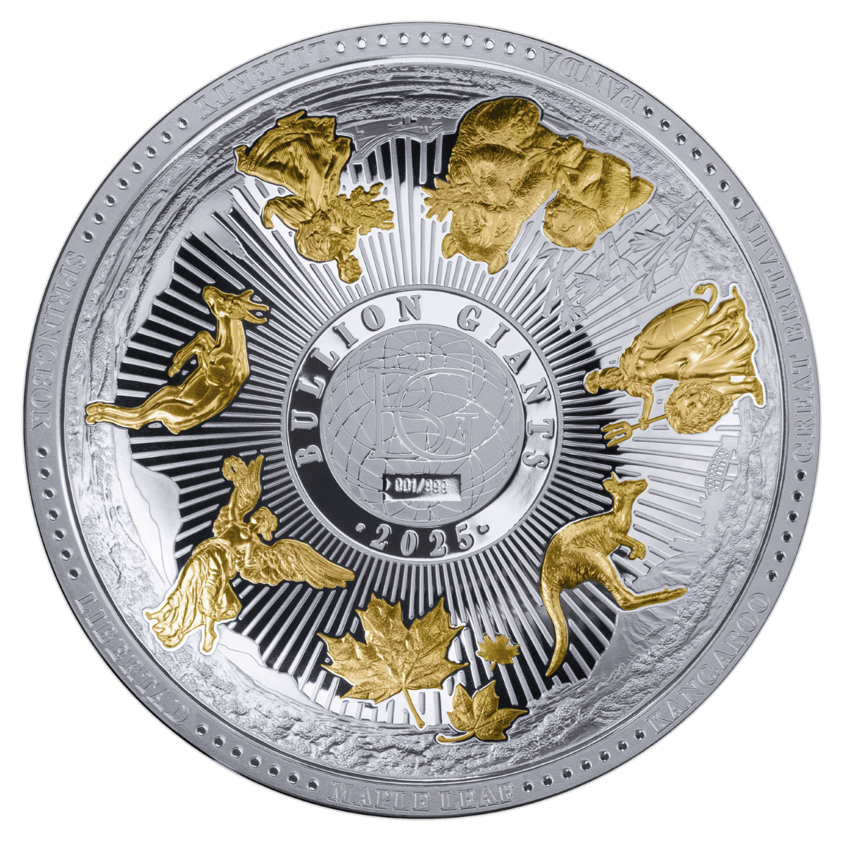 2025 Canadian Zodiac Series collectible coin featuring symbols of the zodiac in gold and silver tones on a black background.