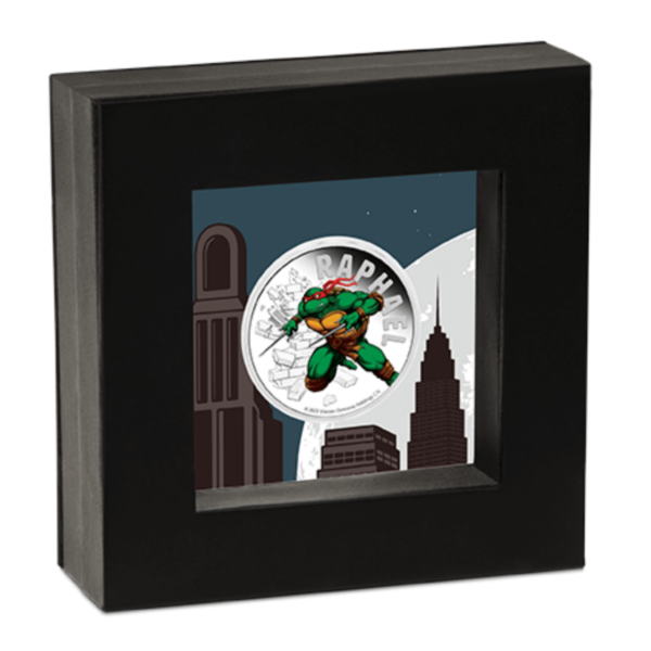 2025 Tuvalu Teenage Mutant Ninja Turtles Raphael 1 oz Silver Colorized Proof Coin - Image 4