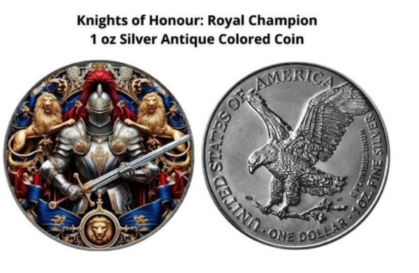 2024 American Eagle Knights of Honor Royal Champion 1 oz Silver Colorized Coin - Image 4