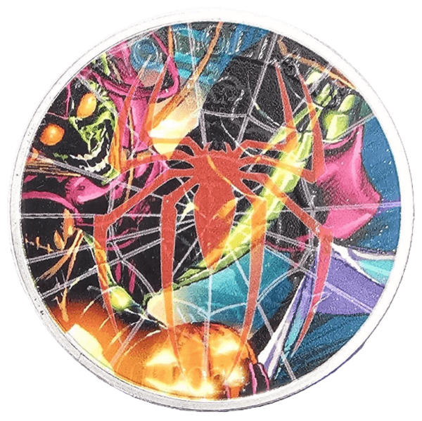 2024 Niue Marvel Spider-Man vs Green Goblin 1 oz Silver Colorized Coin in Slab - Image 4