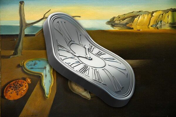 2024 Niue Salvador Dali Melting Clock 1.5 oz Silver Antiqued Shaped Coin - Image 6