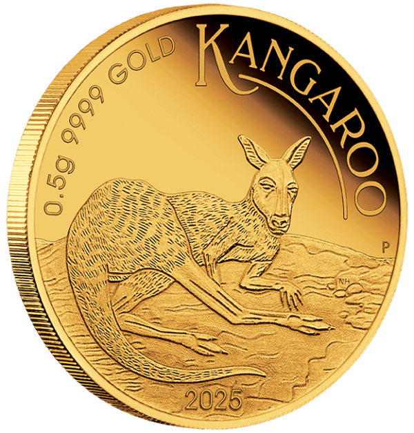 2025 Australia Kangaroo Mini Roo 1/2 Gram Gold Proof Coin - Image 4