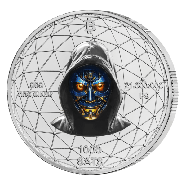 2025 Germany Satoshi Project Bitcoin Crab 21 Gram Silver Gilded Colorized Coin - Image 2