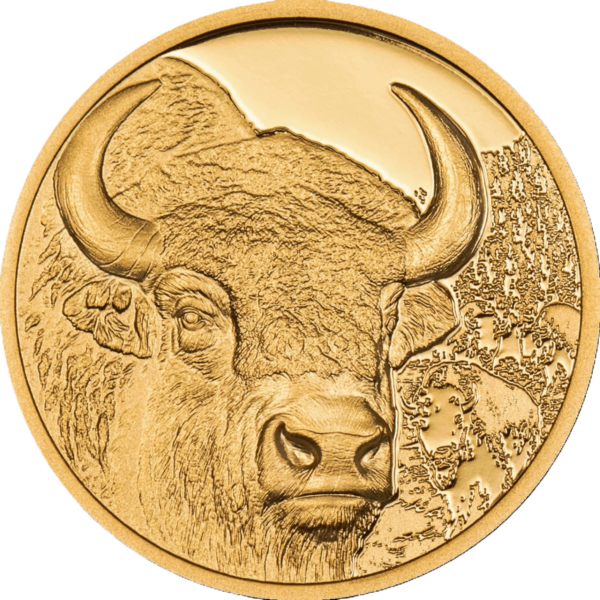 2025 Mongolia Wild Mongolia Bison 1/10 oz Gold High Relief Proof Coin