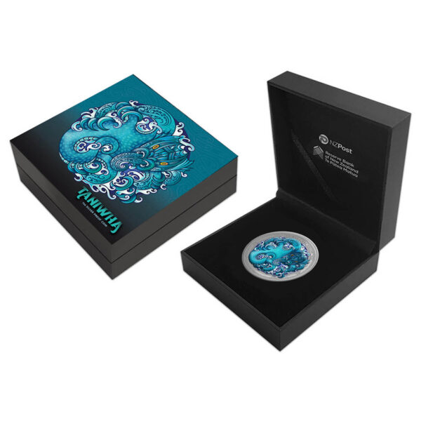 2025 New Zealand Water Taniwha 1 oz Silver Colorized Proof Coin - Image 4