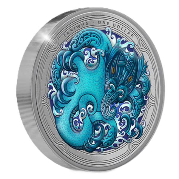 2025 New Zealand Water Taniwha 1 oz Silver Colorized Proof Coin