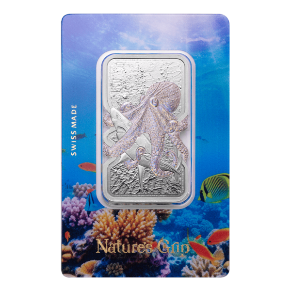 2025 Niue Nature’s Grip Giant Pacific Octopus 1 oz Proof Like Silver Bar