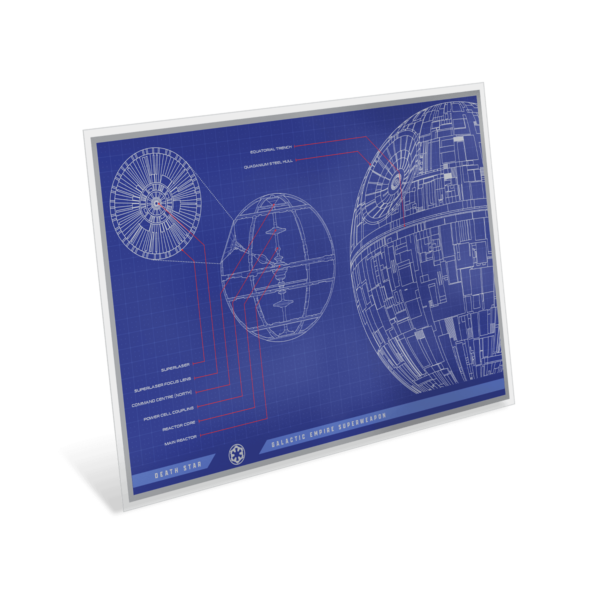 2025 Niue Star Wars Blueprint Series Death Star 1 oz Silver Colorized Foil - Image 3