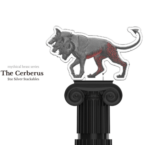 2025 South Korea Mythical Beasts The Cerberus 2 oz Silver Antiqued Colorized Stacker - Image 6