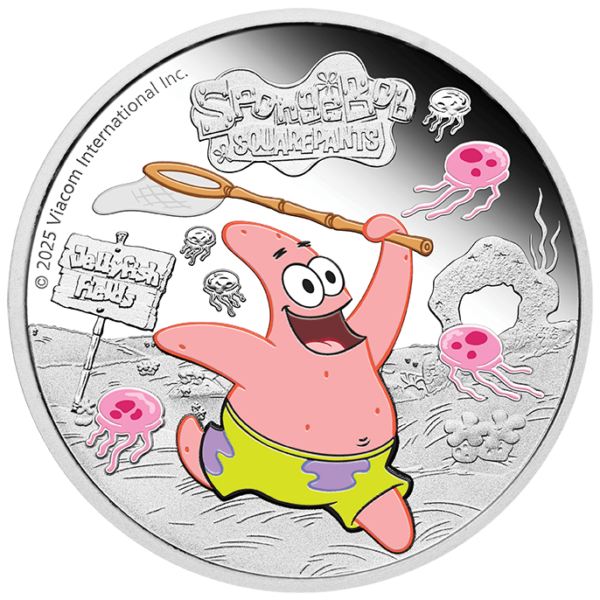 2025 Tuvalu SpongeBob SquarePants Patrick Star 1 oz Silver Colorized Proof Coin