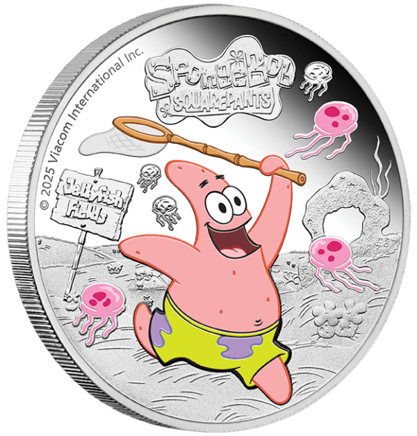 2025 Tuvalu SpongeBob SquarePants Patrick Star 1 oz Silver Colorized Proof Coin - Image 3