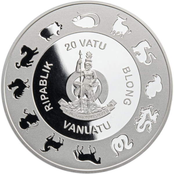 2026 Vanuatu Lunar Year of the Horse 1 oz Silver Proof Gilded Coin w/Pearl Insert - Image 2