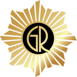 dark, indistinct image that represents the GR Reserve emblem logo, typically featuring a gold sunburst design with the letters "GR" in the center.