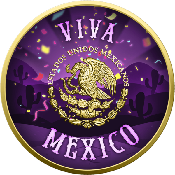 2024 Mexico Libertad Cinco de Mayo 1 oz Silver Colorized Gilded Coin - Image 2