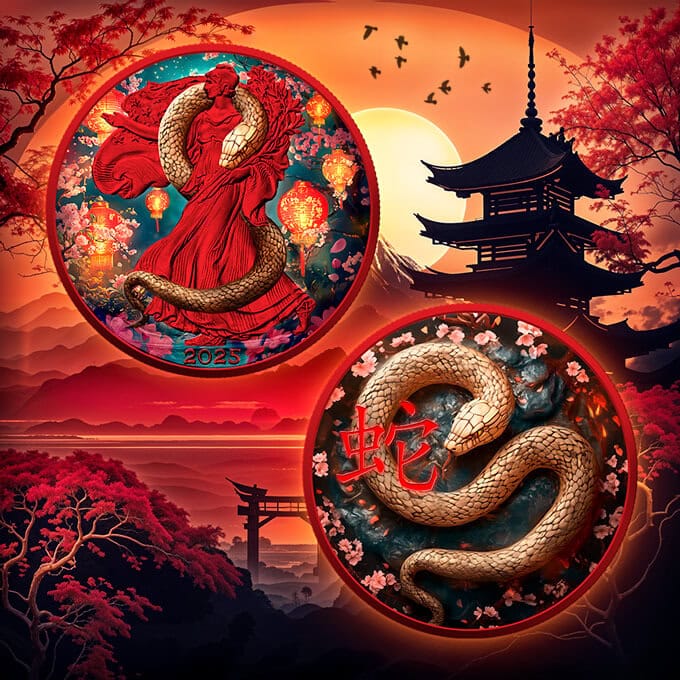【イーグル銀貨】500枚限定Year of the Wooden Snake 2025 American Eagle Lunar Year of the Wooden Snake 1 oz