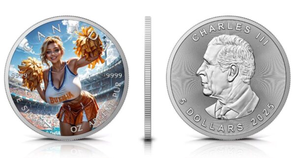 2025 Canada Maple Leaf Cheerleader 1 oz Silver Colorized Coin - Image 5