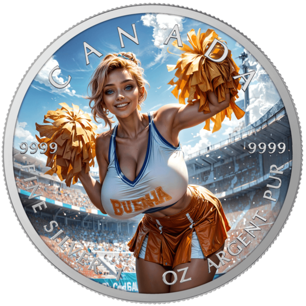 2025 Canada Maple Leaf Cheerleader 1 oz Silver Colorized Coin