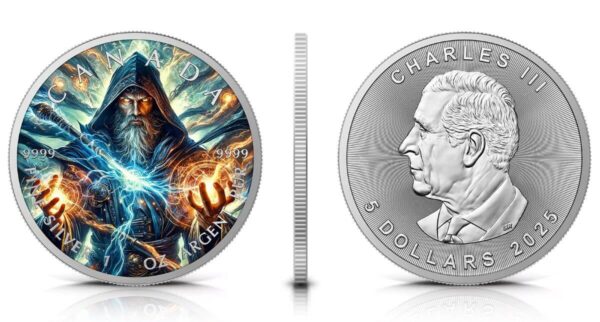 2025 Canada Maple Leaf The Wizard 1 oz Silver Colorized Coin - Image 5