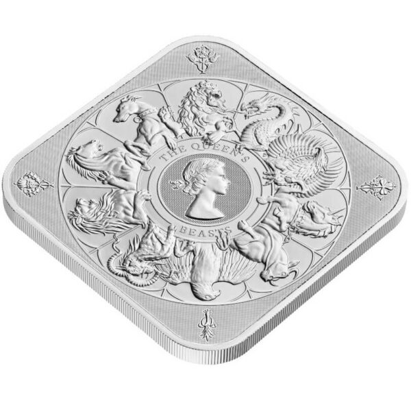 2025 Great Britain Queens Beasts Completer 10 oz Silver BU Bar - Image 3