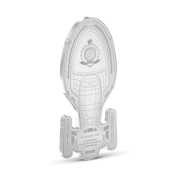 2025 Niue Star Trek Ships U.S.S. Voyager NCC 74656 Shaped 3 oz Silver Coin - Image 3