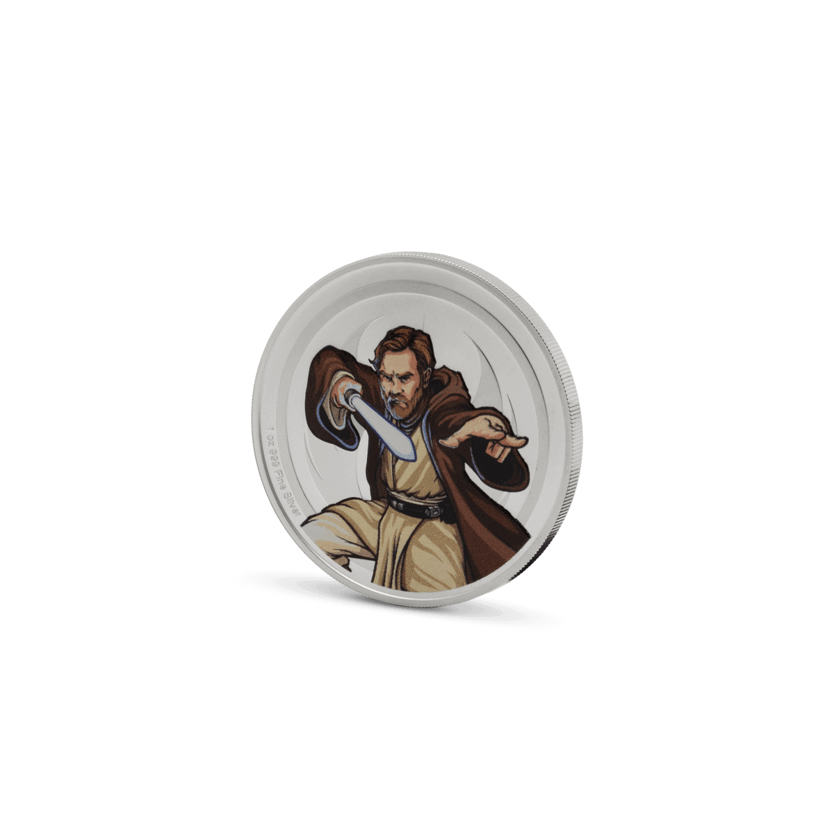 Star Wars The Clone Wars Obi-Wan Kenobi collectible coin, 2023, limited edition, detailed character design, pure silver finish, ideal for fans and collectors.