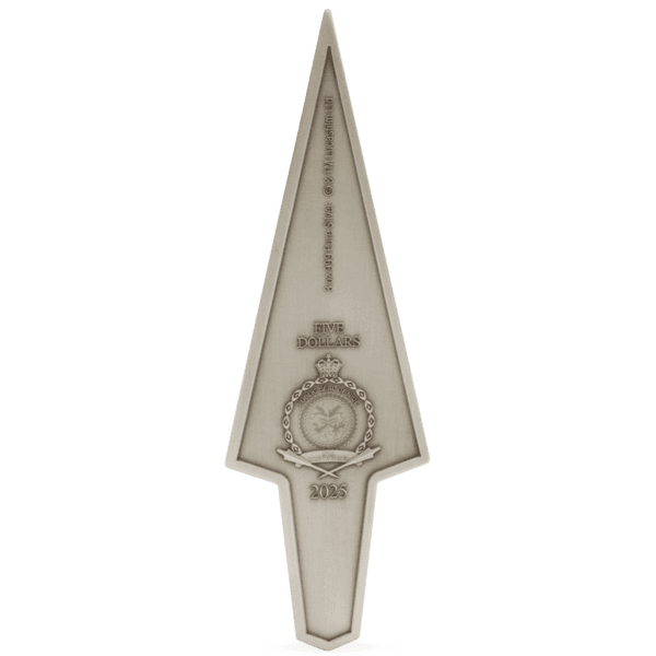 7. Silver Starfish Five Dollars 2025 coin from Niue, featuring a detailed starfish design and official seal, made of 3 oz of pure silver, showcasing high craftsmanship and collectible value.