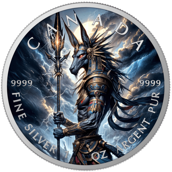 2025 Canada Maple Leaf Anubis 1 oz Silver Colorized Coin