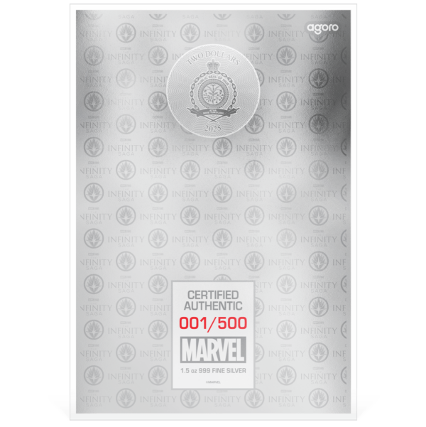 Back of the 2025 Niue Marvel The Infinity Saga Avengers Age of Ultron 1.5 oz Silver Foil