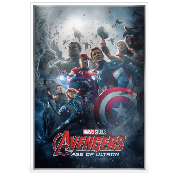Front of the 2025 Niue Marvel The Infinity Saga Avengers Age of Ultron 1.5 oz Silver Foil