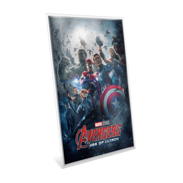 Side of the 2025 Niue Marvel The Infinity Saga Avengers Age of Ultron 1.5 oz Silver Foil
